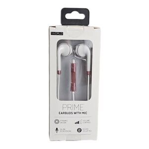 iWorld Prime Earbud with Volume Control and Inline Microphone, Rose Gold